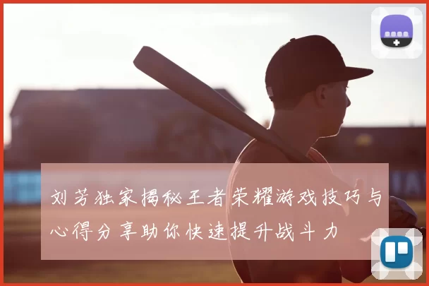刘芳独家揭秘王者荣耀游戏技巧与心得分享助你快速提升战斗力
